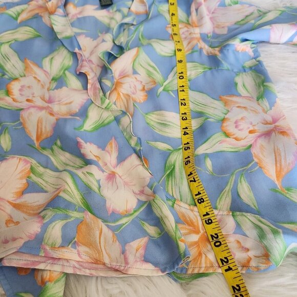 Vintage Lauren Ralph Lauren Floral Silk Blouse Maxi Skirt 2-PC Set Large 14 Wrap - Picture 14 of 16